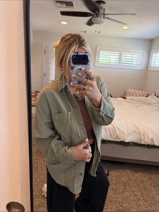 Abercrombie & Fitch Jackets & Blazers - Abercrombie & Fitch Sage Green Corduroy Button-Down